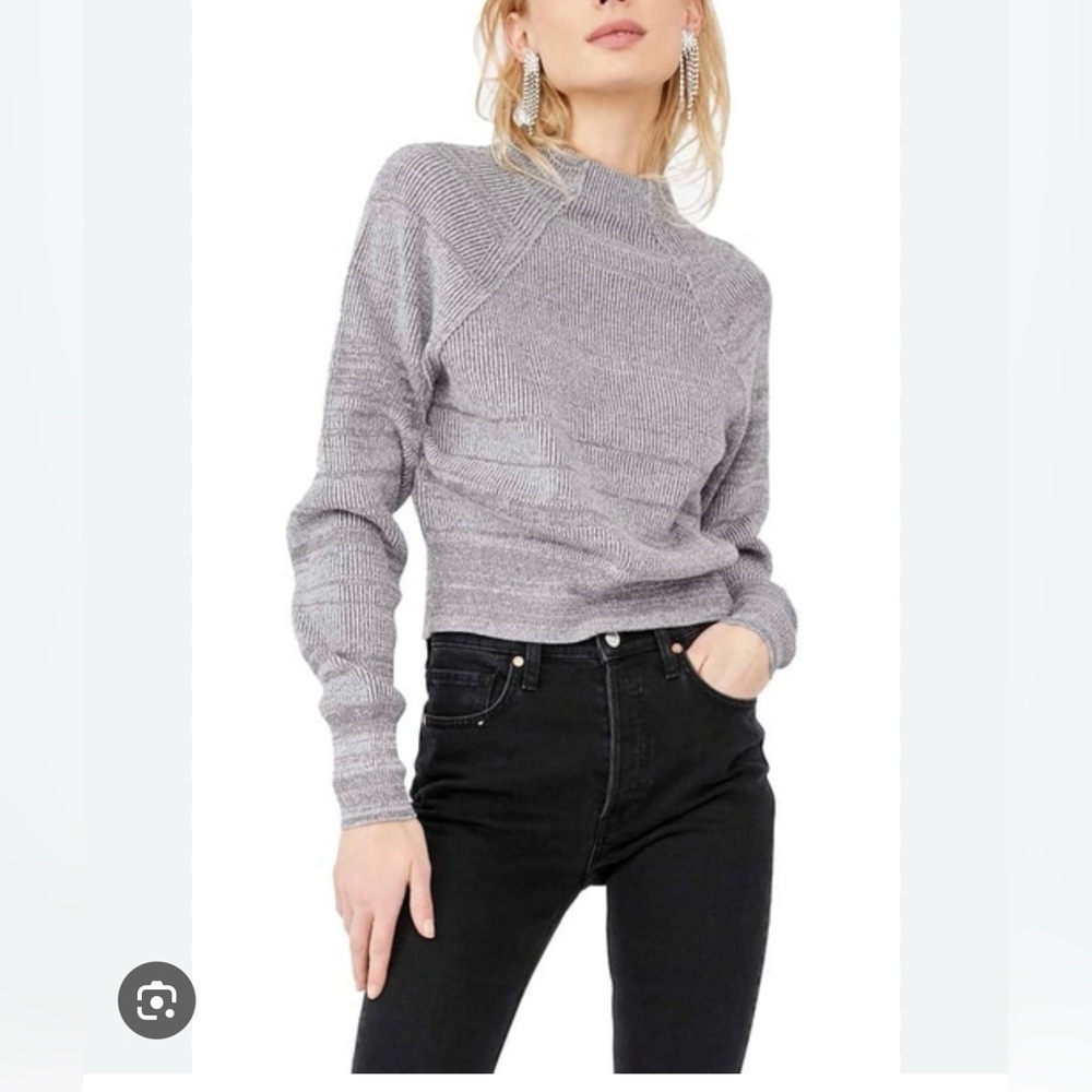 Free people 
TOO GOOD SWEATER IN STEEL GRAY